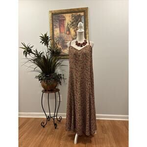 Christie Austin Women Vintage Maxi Dress Sleeveless Rayon Size 12 Length 52.5
